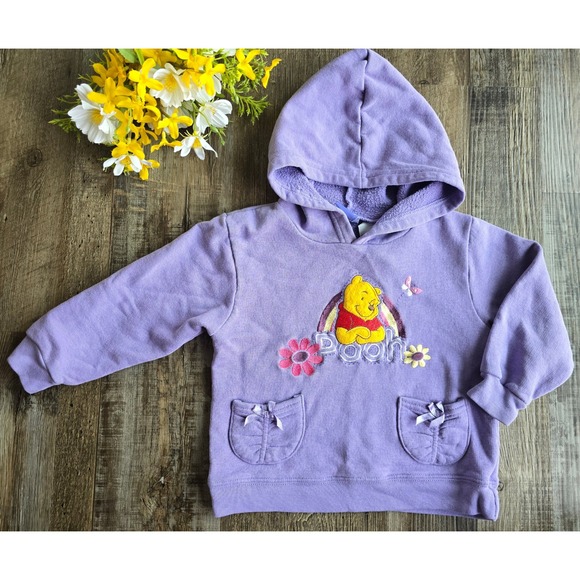 Vintage Y2K Disney Winnie the Pooh Hoodie Sweatshirt 4T Embroidered Character - Picture 1 of 7